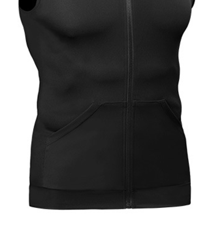 ZITY Men's Zip Up Slim Fit Sleeveless Hoodie-DUMMG05220|Zitysports