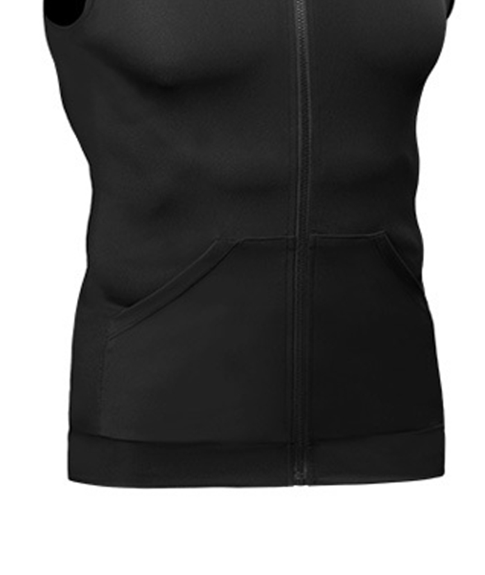 ZITY Men's Zip Up Slim Fit Sleeveless Hoodie-DUMMG05220|Zitysports