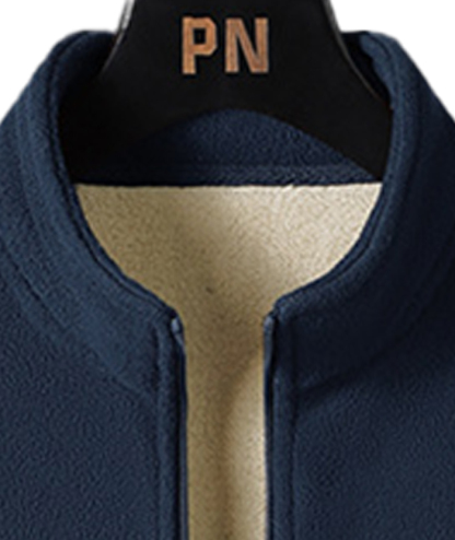 ZITY Men's Full Zipper Stand Collar Fleece Jacket-DUMFH05441