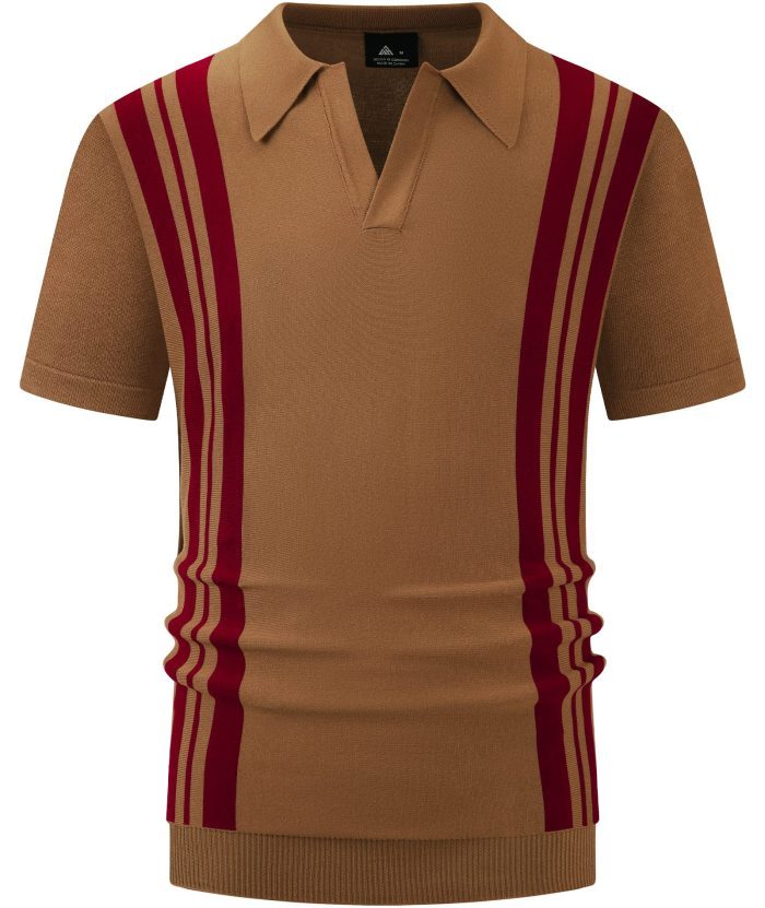 ZITY Men's Knit Polo Shirt Vintage Summer Casual Shirt Pullover-RV57F74625705|Zitysports