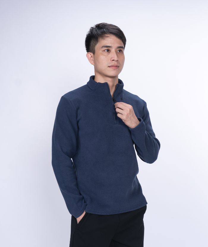 ZITY Men's 1/4 Zip Up Long Sleeve Polo Shirt-8843