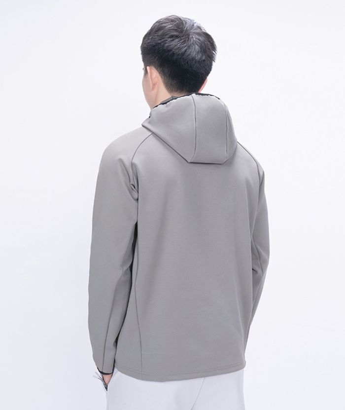 ZITY Men's Quarter Zip Solid Color Hoodie-7390