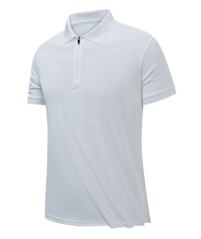 ZITY Men's Casual Slim Fit Quarter Zip Polo Shirt-8337