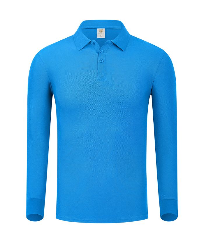 ZITY Unisex Long Sleeve Slim Fit Lapel Polo Shirt-DUMLP05922