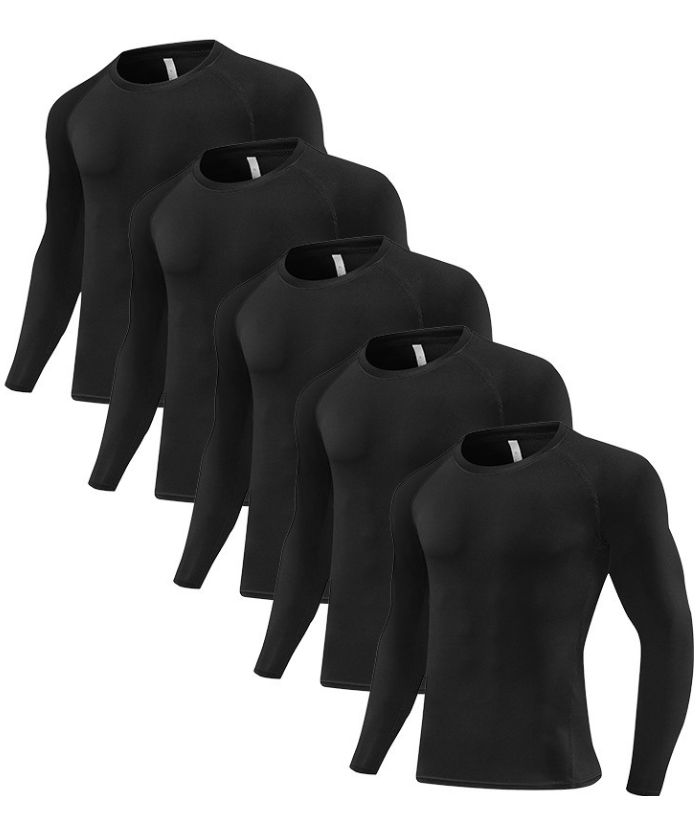 5 Pack Men's Dri Fit Yoga Compression T-Shirt-DUMLE05993