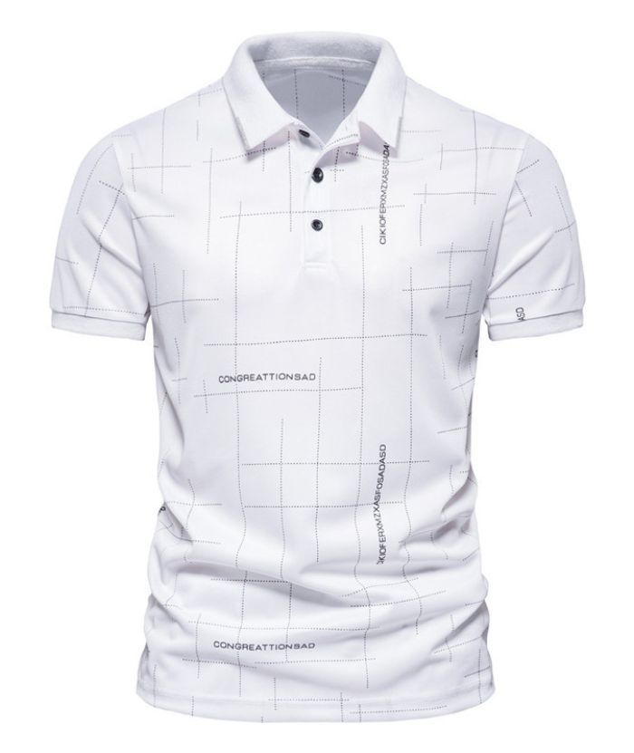 ZITY Men's Dotted Print Dri Fit Polo Shirt-DUMPO06069