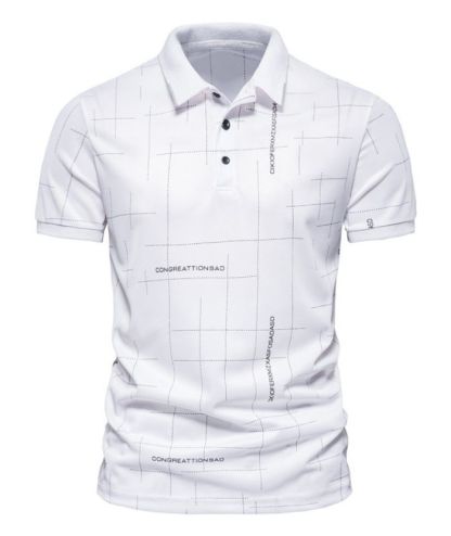 ZITY Men's Dotted Print Dri Fit Polo Shirt-DUMPO06069