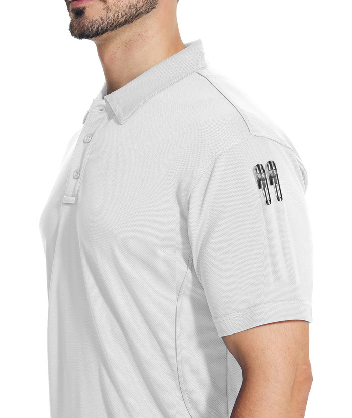 3 Pack Men's Button Up Dri Fit Sports Polo Shirt-CZUHE00101