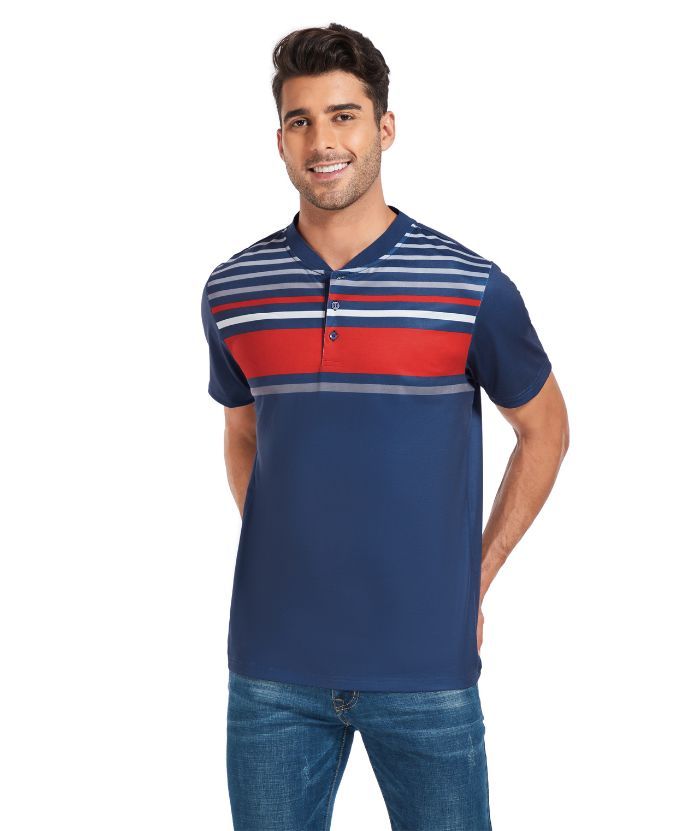 ZITY Men's Dri Fit Stripe Summer T-Shirt-CUMSS01736