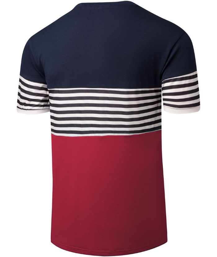 ZITY Men's Slim Fit Stripe T-Shirt-CUMSS01982
