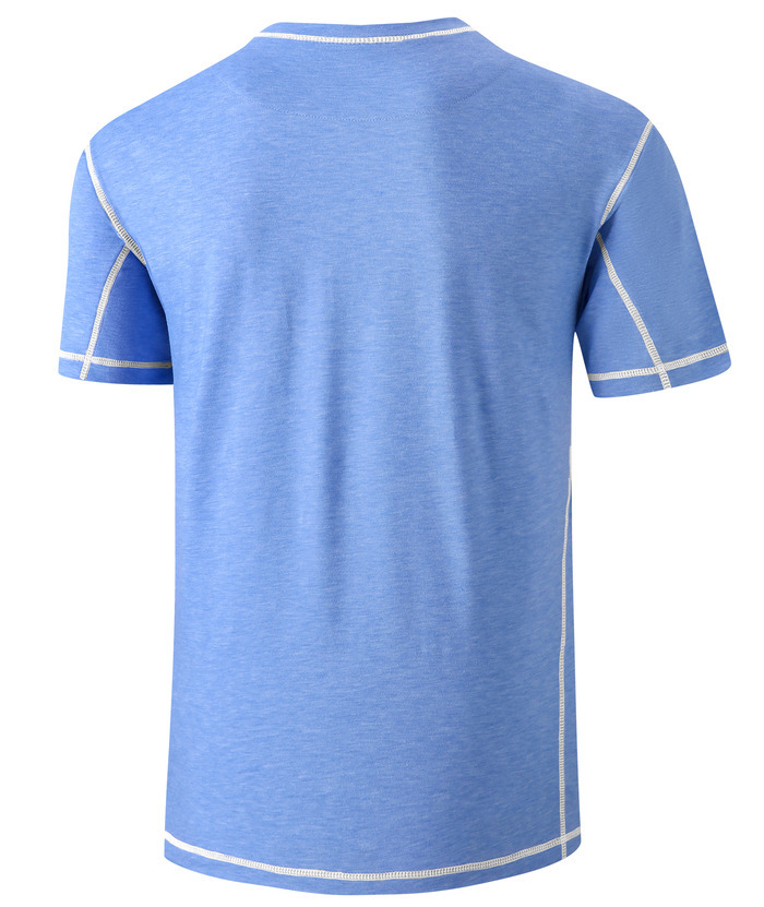 ZITY Men's Slim Fit Button Up Chest Pocket T-Shirt-CUMSS01983