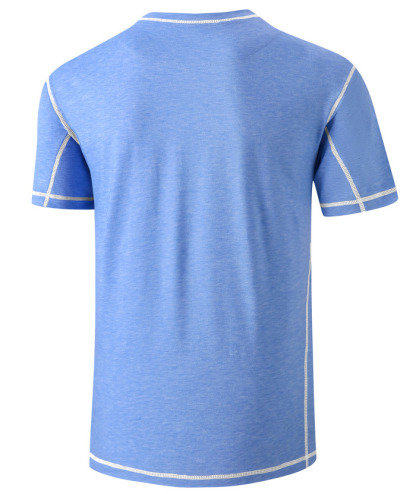 ZITY Men's Slim Fit Button Up Chest Pocket T-Shirt-CUMSS01983