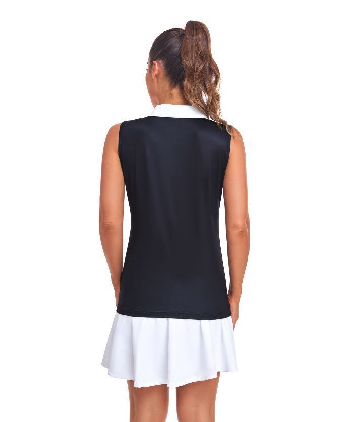 ZITY Women's Sleeveless Slim Fit Quick Dry Golf Polo Shirt-CUWBP02260