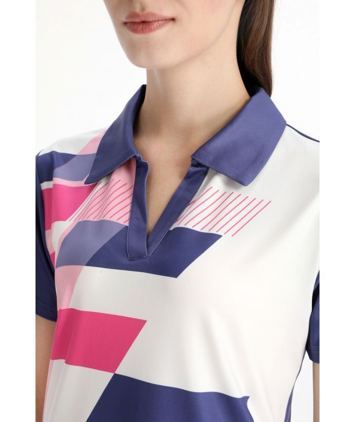 ZITY Women's Slim Fit V Neck Golf Polo Shirt-CFWZZ00034