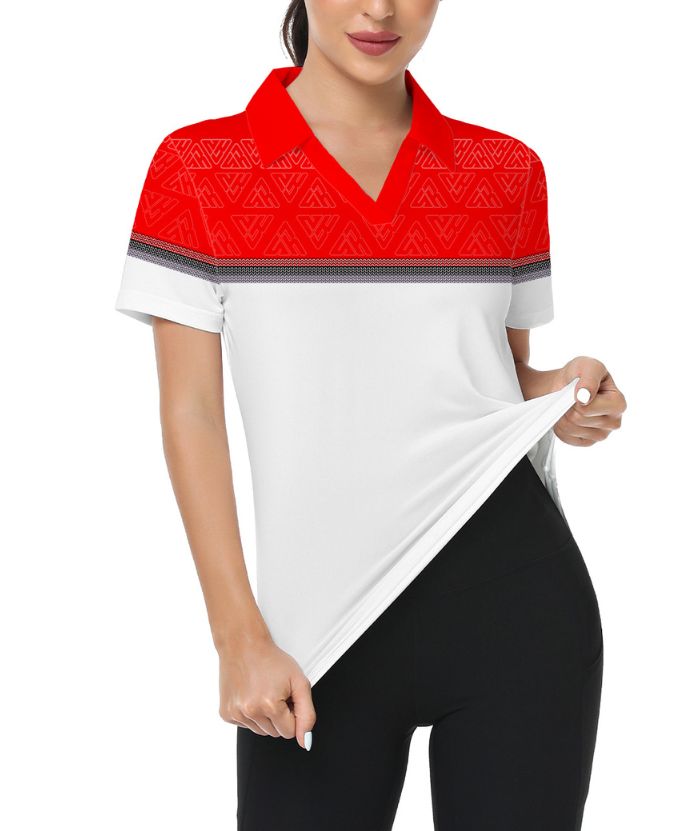 ZITY Women's Dri Fit Button Up Golf Polo Shirt-CUWPO01297