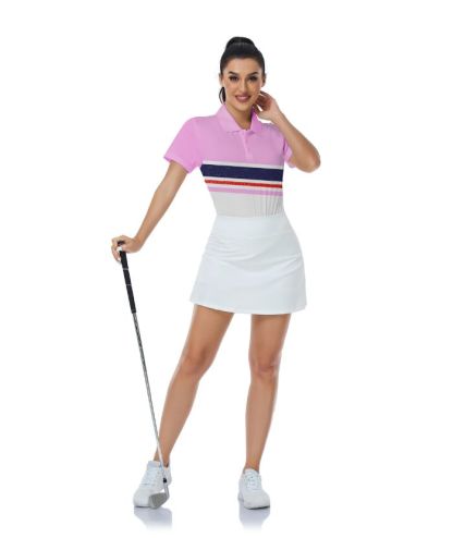 ZITY Women's Dri Fit Striped Golf Polo Shirt-CUWPO01573