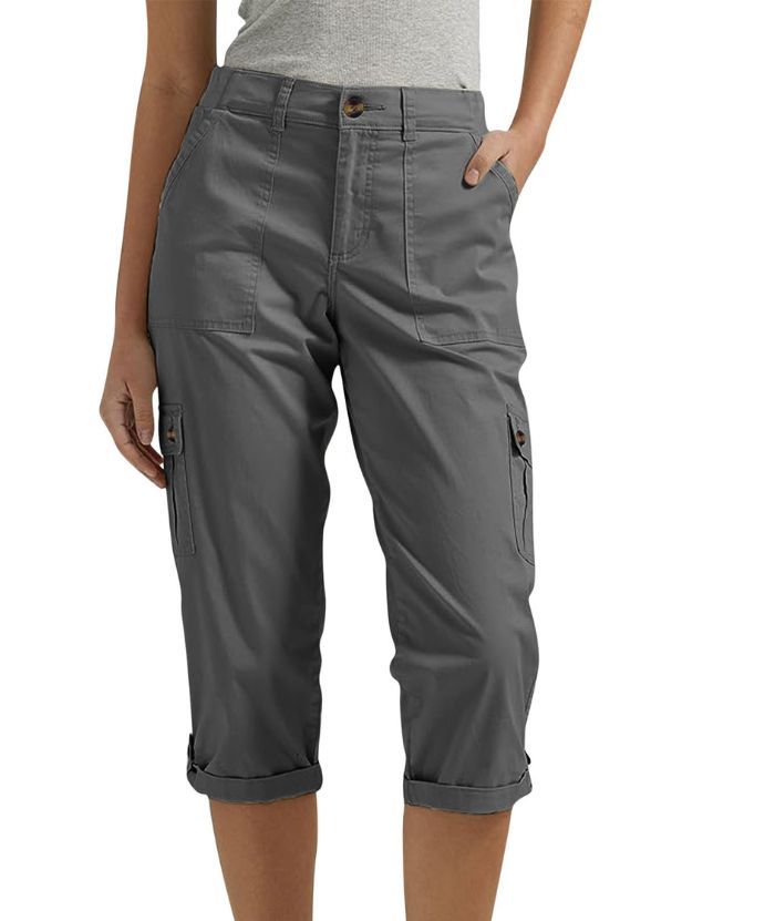 ZITY Women's Solid Color Multi Pocket Three Quarter Pant-DUWCS06170