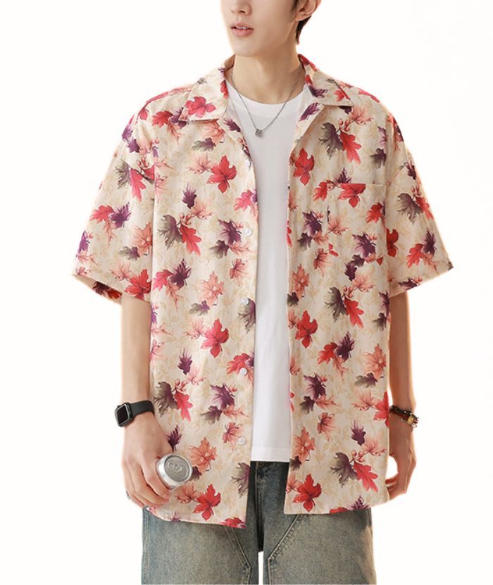 ZITY Men's Summer Casual Short Sleeve Printed Hawaiian Shirts