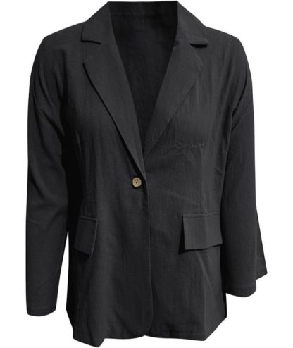 ZITY Women's Solid Color Single Button Thin Coat