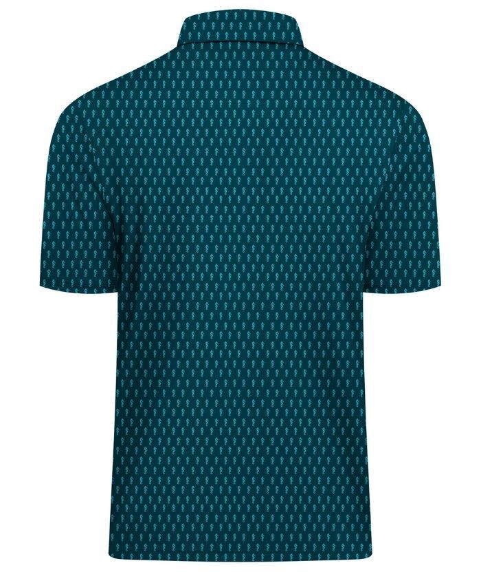 ZITY Men's Button Up Slim Fit Printed Polo Shirt-CUMPO05189