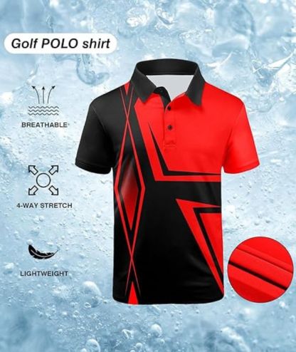 ZITY Men's Short Sleeve Athletic Dri Fit Polo Shirt-CEMPO01867