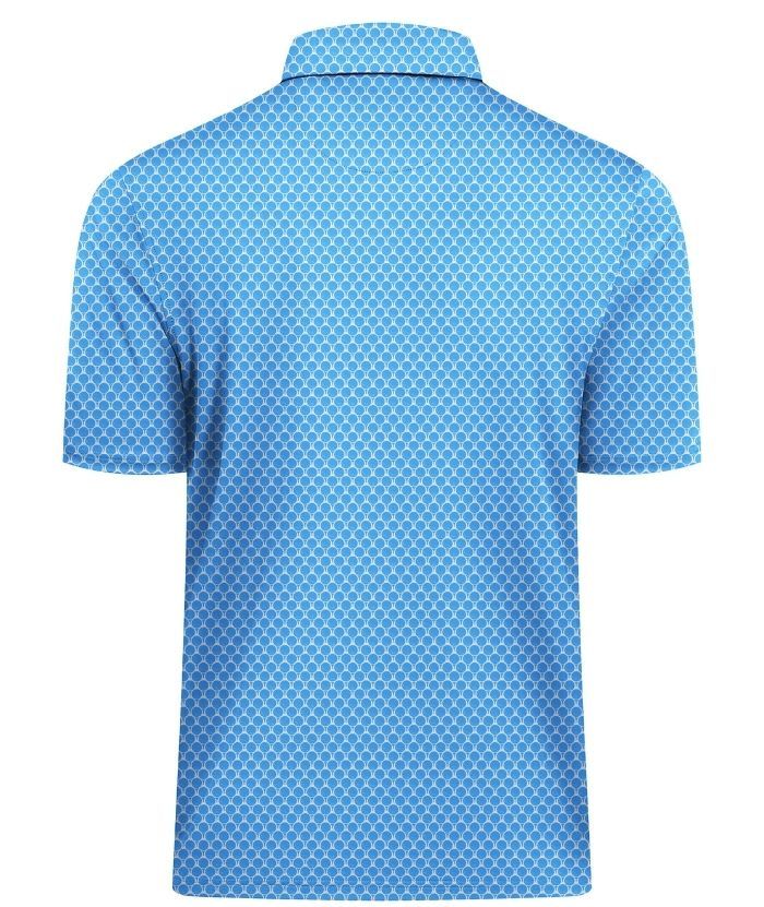 ZITY Men's Button Up Slim Fit Printed Polo Shirt-CUMPO05195