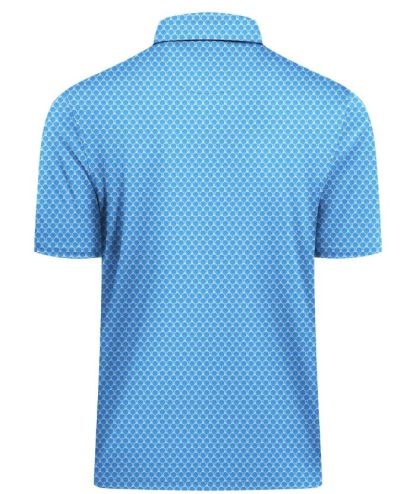 ZITY Men's Button Up Slim Fit Printed Polo Shirt-CUMPO05195