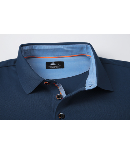 ZITY Men's Button Up Dri Fit Long Sleeve Polo Shirt-CFMPO00095