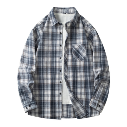 ZITY Men’s Spring Autumn Long Sleeve Casual Loose Fit Shirt –