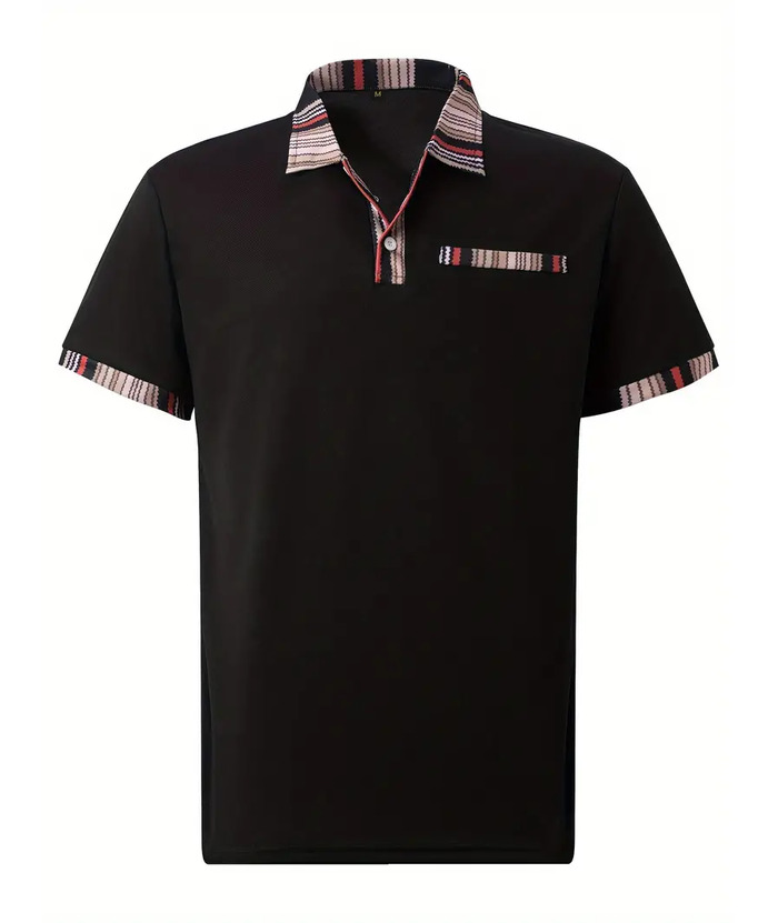 ZITY Men's Striped Collar Golf Polo Shirt-ZPK010465 | Zitysports