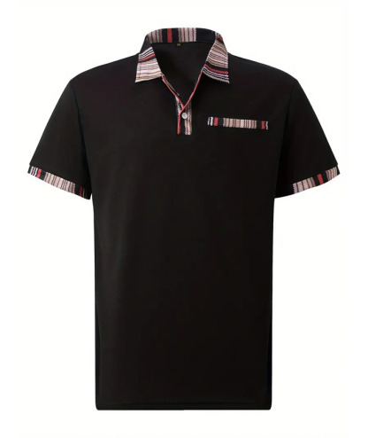 ZITY Men's Striped Collar Golf Polo Shirt-ZPK010465 | Zitysports