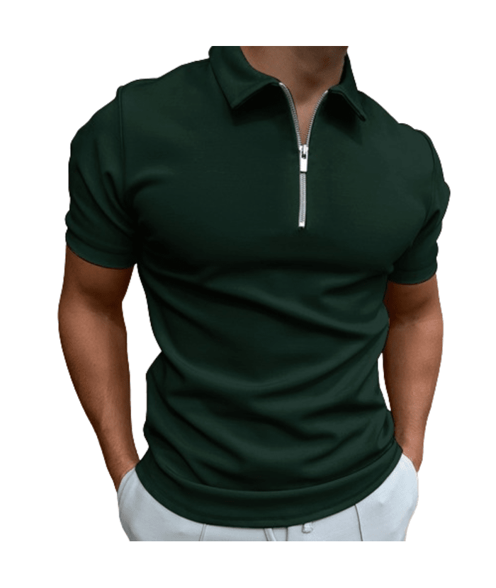 ZITY Men's Quarter Zip Polo Shirt-ZPK010448 | Zitysports