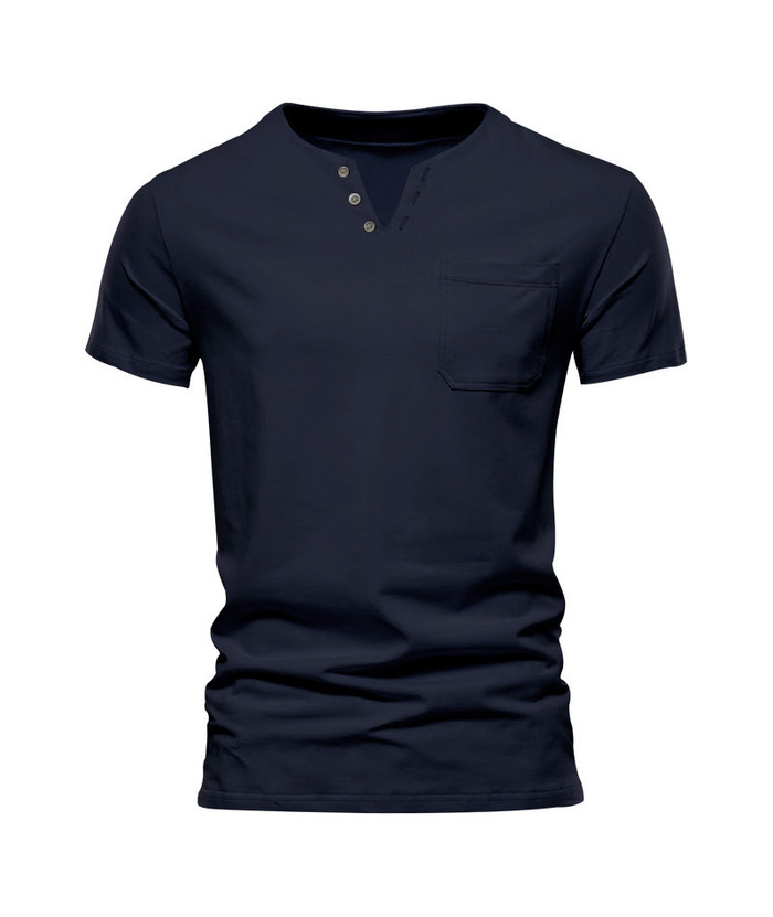 ZITY Men's Summer Casual V-Neck Slim Short Sleeved Trendy T-shirt-ZPK010594|Zitysports