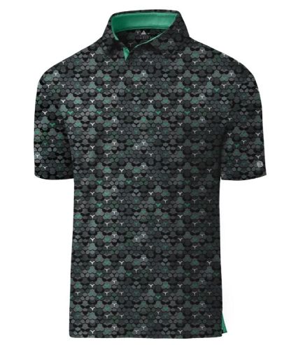 ZITY Men's Button Up Slim Fit Printed Polo Shirt-CUMPO05189