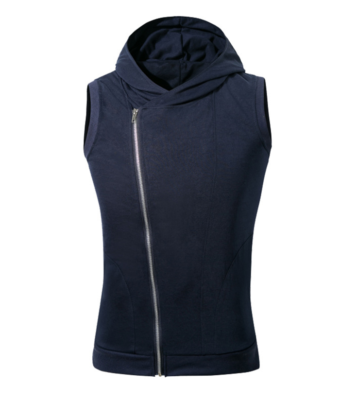 ZITY Men's Slim Fit Zip Up Vest Hoodie-DUMMG05401|Zitysports