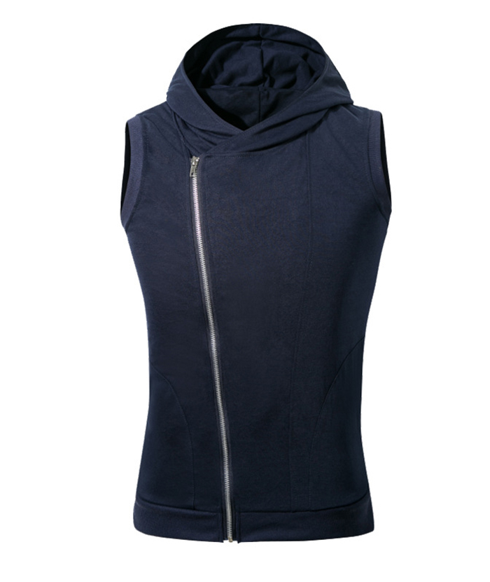 ZITY Men's Slim Fit Zip Up Vest Hoodie-DUMMG05401|Zitysports