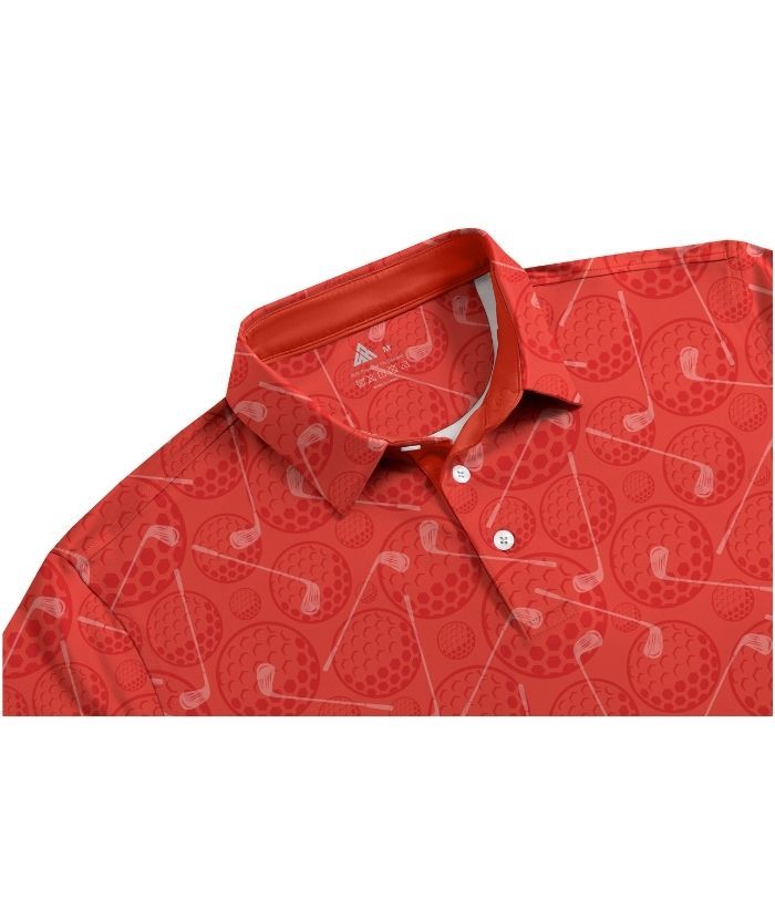 ZITY Men's Button Up Slim Fit Printed Polo Shirt-CUMPO05189