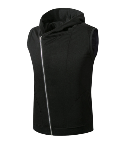 ZITY Men's Slim Fit Zip Up Vest Hoodie-DUMMG05401|Zitysports