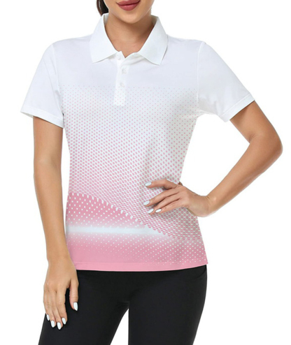 ZITY Women's Tennis Button-Up Short Sleeve Fast Dry Polo Shirt-ZPK001220 | Zitysports