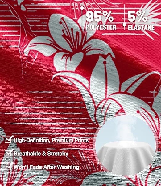 ZITY Men's Hawaiian Flower Print Polo Shirts-CUMPO05190