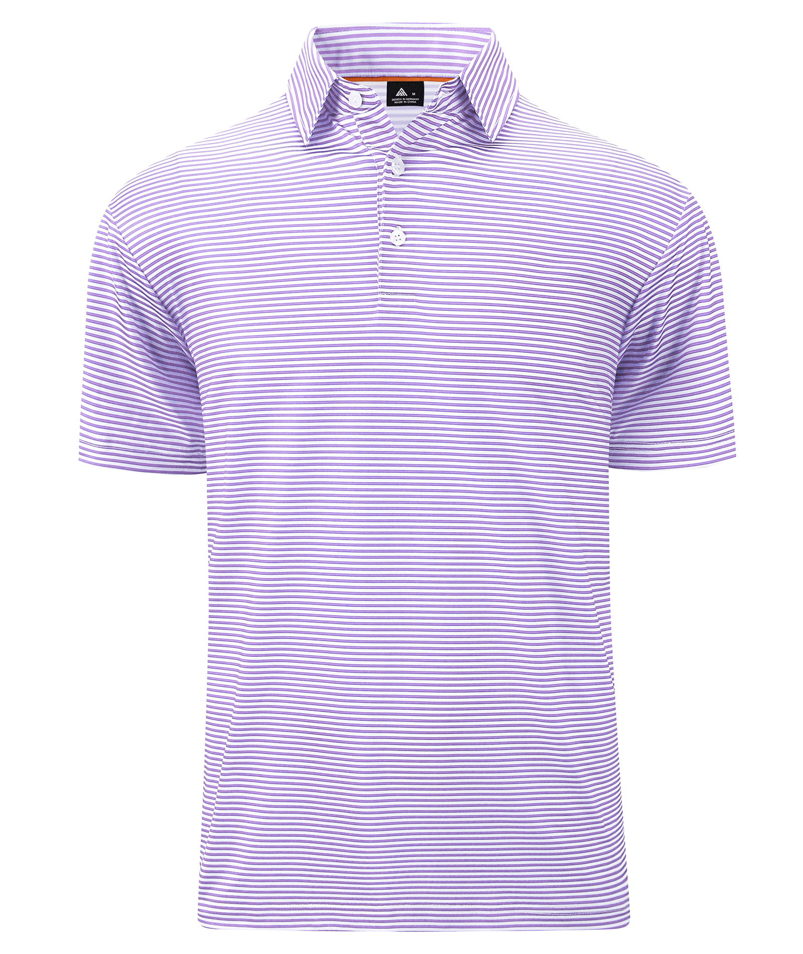 ZITY Men's Button Up Dri Fit Strip Polo Shirt-TUMPO00062