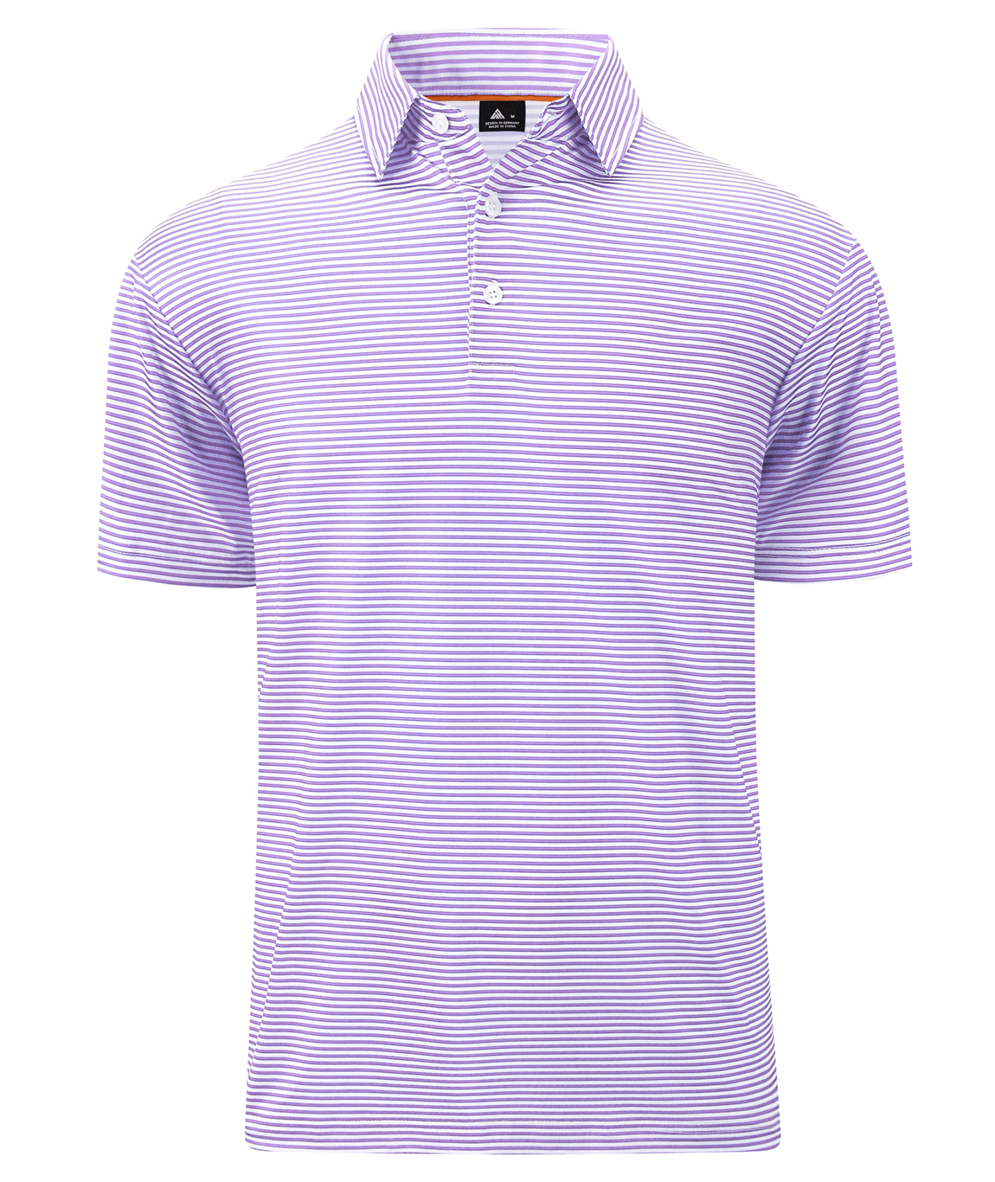 ZITY Men's Button Up Dri Fit Strip Polo Shirt-TUMPO00062