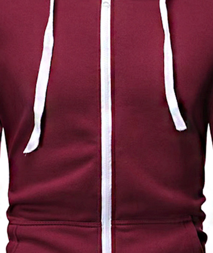 ZITY Men's Light Weight Long Sleeve Full Zip Loose Hoodie-DUMFH05073|Zitysports