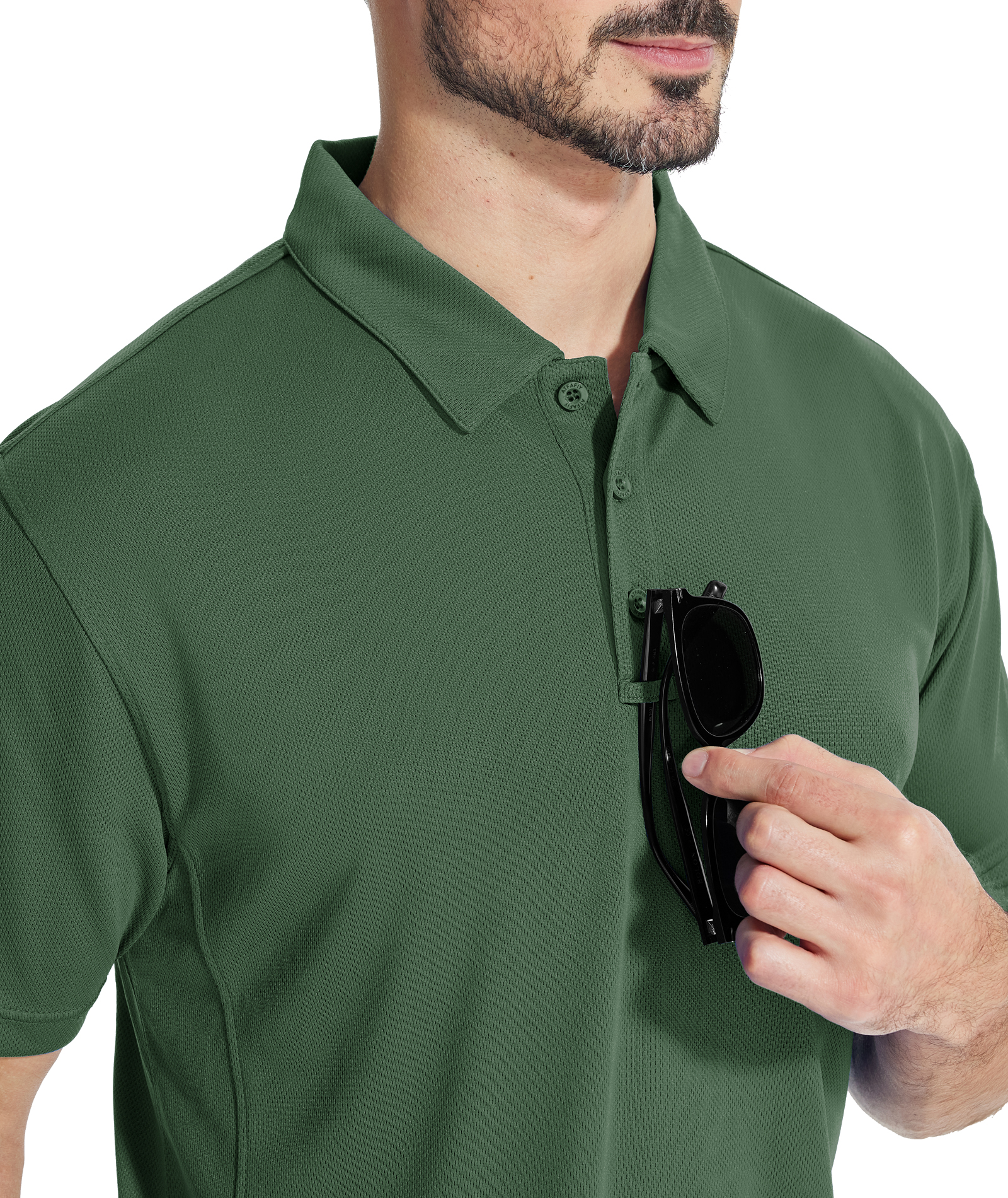 ZITY Men's Slim Fit Button Up Golf Polo Shirt-CUMPO03930