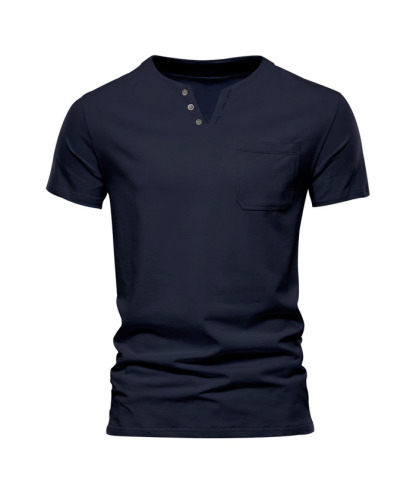 ZITY Men's Summer Casual V-Neck Slim Short Sleeved Trendy T-shirt-ZPK010594|Zitysports