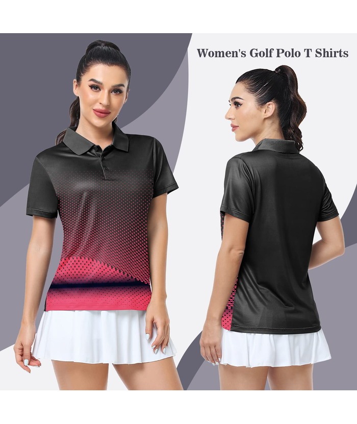 ZITY Women's Tennis Button-Up Short Sleeve Fast Dry Polo Shirt-ZPK001220 | Zitysports