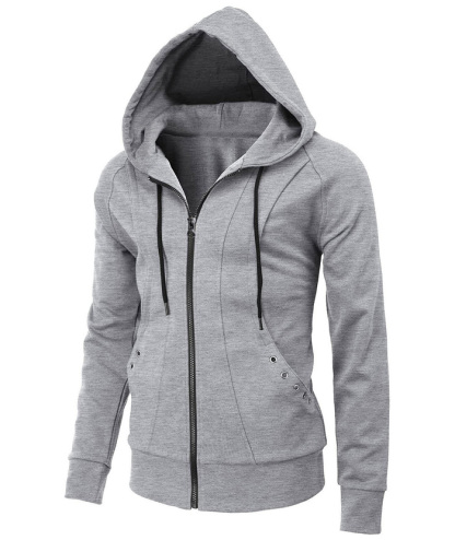Men's Lightweight Long Sleeve Solid Color Full Zip Up Hoodie-DUMFH05025|Zitysports