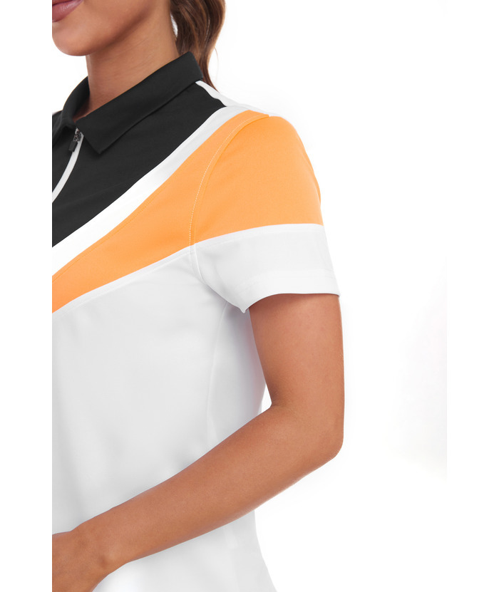 ZITY Women's Dottie Mock Short Sleeve Polo Shirt-CUWPO02172 | Zitysports