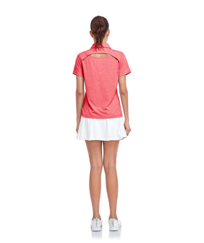 ZITY Women's Solid Color Sports Slim Fit Polo Shirt-CUWPO01554