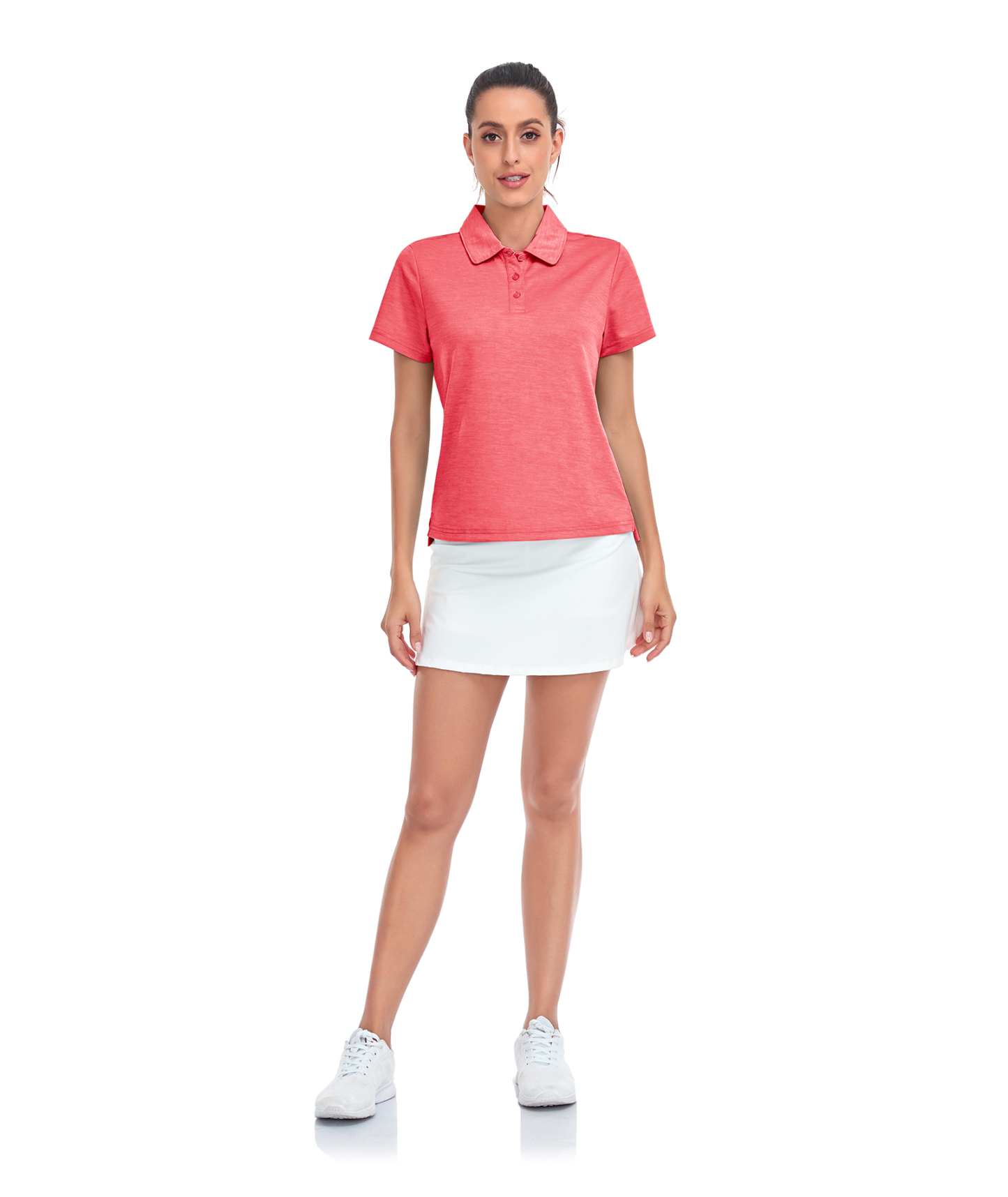 ZITY Women's Solid Color Sports Slim Fit Polo Shirt-CUWPO01554